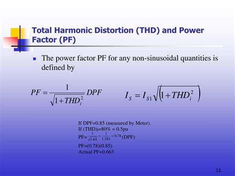 Total Harmonic Distortion (THD) and Power Factor .
